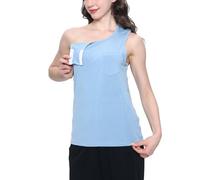 Landofgenie Camiseta Médica para Mujer con Botones - Ropa Postoperatoria para Hombro/Quimioterapia - Camiseta de Apertura Rápida