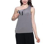 Landofgenie Camiseta Médica para Mujer con Botones - Ropa Postoperatoria para Hombro/Quimioterapia - Camiseta de Apertura Rápida