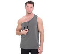 Landofgenie Camiseta Sin Mangas Funcional para Hombres Postoperatoria - Camiseta de Quimioterapia con Botones a Presión para Cirugías de Hombro
