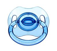 Landofgenie Chupete grande Shield para adultos, forma de hueso, transparente, color azul