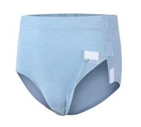 Landofgenie con Cierre de Velcro para Personas en Cuidados y Mayores - Pantalones Cortos de Cuidado para Pacientes Acostados y con Incontinencia Azul M