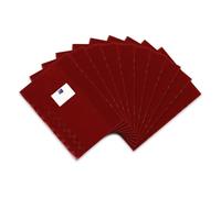 Landre 100420062 - Lote de fundas para cuaderno (DIN A4, PVC, aspecto de rafia, 10 unidades), color rojo