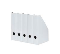 LANDRÉ Archivador de pie (A4, cartón estable, 7 cm de ancho, 5 unidades), color blanco