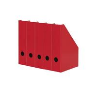 LANDRE Archivador de pie (A4, cartón resistente, 7 cm de ancho, 5 unidades), color rojo