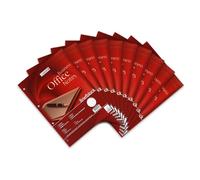 Landre - Bloc de cartas (A4, cuadriculado, 4 agujeros, 50 hojas, 10 unidades), color rojo