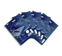 Landre College Office 100050258 - Lote de 5 cuadernos A5, 80 hojas con rayas y margen, 70 g/m²