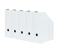Landre Juego de 5 carpetas de cartón resistente, tamaño A4, 10,5 cm de ancho, color blanco