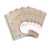 LANDRE - Libreta A4, cuadriculado, 160 páginas, 28, 5 unidades