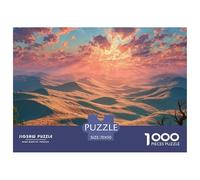 Landscape at Sunset_with 1000 Pcs Premium-Karton Puzzle Desert Landscape at Golden Hour Lebendige Bilder Familienspiel Puzzles Als Geburtstagsgeschenke 70x50cm/1000pcs
