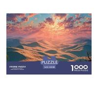 Landscape at Sunset_with 1000 Pcs Premium-Karton Puzzle Desert Landscape at Golden Hour Stressabbau Kreatives Spiel Puzzles Als Wohnaccessoires 52x38cm/1000pcs