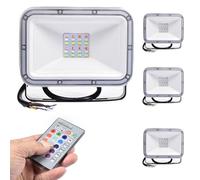 Landscape Lamp Decoration 20W,16 Colors RGB LED Floodlight with Remote Control IP65 Waterproof Outdoor Security Lights for Yard Garden Playground(4 packs)