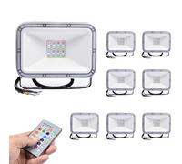 Landscape Lamp Decoration 20W,16 Colors RGB LED Floodlight with Remote Control IP65 Waterproof Outdoor Security Lights for Yard Garden Playground(8 packs)