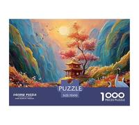 Landscape of Green Mountain 1000 Pcs Papel Ecológico Rompecabezas Storybook Cottage Liberador De Estrés Juego Creativo Puzzle para Niños Pequeños 70x50cm/1000pcs