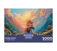 Landscape of Green Mountain 1000 Pcs Papel Ecológico Rompecabezas Storybook Cottage Liberador De Estrés Juego Creativo Puzzle para Adultos Y Niños 38x26cm/1000pcs