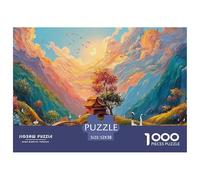 Landscape of Green Mountain 1000 Pcs Papel Ecológico Rompecabezas Storybook Cottage Liberador De Estrés Juego Creativo Puzzle para Niños Pequeños 52x38cm/1000pcs