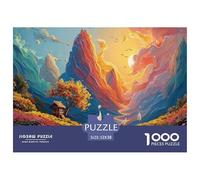 Landscape of Green Mountain 1000 Piezas Cartón Rompecabezas Storybook Cottage Imágenes Vibrantes Juego Familiar Puzzle Juego De Desafío Difícil 52x38cm/1000pcs