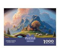 Landscape of Green Mountain 1000 Piezas Cartón Rompecabezas Storybook Cottage Liberador De Estrés Juego Creativo Puzzle Juego De Desafío Difícil 70x50cm/1000pcs