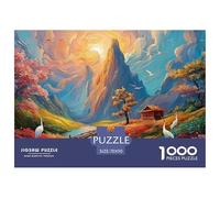 Landscape of Green Mountain 1000 Piezas Papel Ecológico Rompecabezas Storybook Cottage Liberador De Estrés Juego Familiar Puzzle para Adultos Y Niños 70x50cm/1000pcs