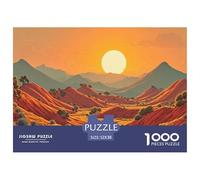 Landscape of Rolling Hills 1000 Stück Stabiler Karton Puzzle Desert Landscape at Golden Hour Lebendige Bilder Kreatives Spiel Puzzles Als Wohnaccessoires 52x38cm/1000pcs