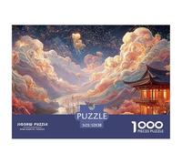 Landscape Painting in The Style of Chinese Art 1000 Piezas Corte Preciso Rompecabezas Traditional Chinese Architecture Vibrante Jigsaw Regalo Niños 52x38cm/1000pcs