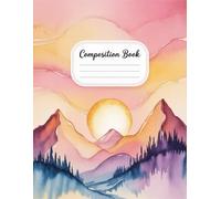 Landscape Watercolor Nature Notebook: 120 Pages Composition Book, with Watercolor Cover Design, ideal for Ideas, School Notes, Girls, Women, Christmas ... ideal for Ideas, School Notes, Girls, Wom