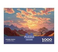 Landscape with Sunset 1000 Piezas Cartón Rompecabezas Valley Sunset Scene Imposible, Difícil Juego Familiar Puzzle para Adultos Y Niños 52x38cm/1000pcs
