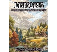 Landscapes Coloring Book: 50 Simple Line Drawing Nature-scapes with Wide Spaces to Color For Relaxation, Anxiety relief, and Inner Peace