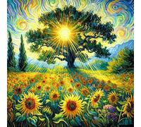 Landscapes Serie Completo DIY 5D Redondo Diamantes Kit de Pintura para el Hogar y Regalo 15.75 Pulgadas Cuadrado Redondo Piedra Opciones