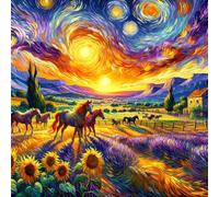 Landscapes Serie Completo DIY 5D Redondo Diamantes Kit de Pintura para el Hogar y Regalo 15.75 Pulgadas Cuadrado Redondo Piedra Opciones