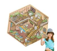 Landscaping Sticker, 3D Cartoon Miniature Scene Decal. 20x12.5x2cm, House Visual Stacking Stickers, Creative Decorative Art, Fun Landscaping Design for Kids, Boys, Girls