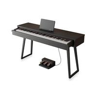 LANDTOM DD8819 Piano con teclado digital con cajón de 88 teclas con taburete Martillo eléctrico de madera Teclado ponderado Piano con teclado multifuncional de 3 pedales (negro)
