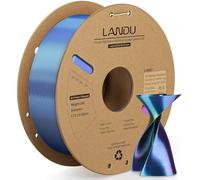 LANDU Filamento PLA tricolor de seda de 1,75 mm, 1 kg, filamento de impresora 3D arcoíris, multicolor 3 en 1, enrollado perfectamente +/-0,02 mm, rojo, amarillo, azul