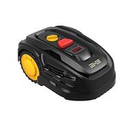 LANDXCAPE LX799 - Robot cortacésped automático, hasta 300 m², 25 % de inclinación, pantalla digital, carga lateral, sistema de mantillo y corte de 3 cuchillas, detección de golpes, color negro/naranja