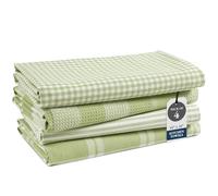 LANE LINEN Juego de 4 paños de cocina (18 x 28 pulgadas), 100% algodón, paño de cocina absorbente y de secado rápido con lazo para colgar, color verde salvia