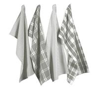 LANE LINEN Paños de cocina 100% algodón, ultrasuaves, absorbentes, de secado rápido, multitejido, 13 x 28 pulgadas, paquete de 8 unidades, color gris