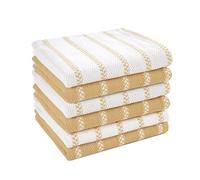 LANE LINEN Paños de cocina 100% algodón, ultrasuaves, absorbentes, de secado rápido, multitejido, juego de toallas de cocina, 13 x 13 pulgadas, paquete de 6, color beige