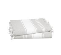 LANE LINEN Paquete de 2 toallas de playa extragrandes, 39 x 71 pulgadas, prelavadas, de secado rápido, sin arena y absorbentes, elegantes y ligeras para mujeres, color gris