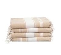 LANE LINEN Toalla de playa 100% algodón con bolsa, 4 toallas de gran tamaño, 39 x 71 pulgadas, absorbente para piscina, extra grande, toalla de viaje de arena, de secado rápido, color beige