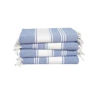 LANE LINEN Toalla de playa 100% algodón con bolsa, 4 toallas de gran tamaño, 39 x 71 pulgadas, absorbente para piscina, extra grande, toalla de viaje de arena, de secado rápido, color azul Forever