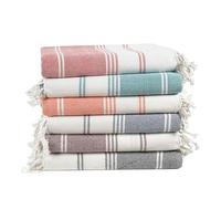 LANE LINEN Toalla de playa 100% algodón con bolsa, 6 toallas de gran tamaño de 39 x 71 pulgadas, absorbente de piscina, extra grande, toalla de viaje de arena de secado rápido, multicolor