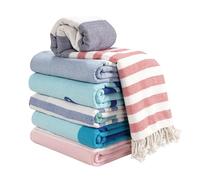 Lane Linen Toalla de playa 100% algodón con bolsa de playa, 6 toallas de playa de gran tamaño, 39 x 71 pies, toalla de piscina, toalla de gran tamaño, toalla de playa absorbente extragrande, toalla de