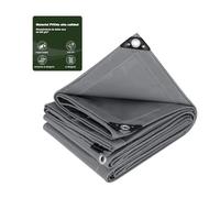 Laneetal Lona Impermeable Exterior 4x5m 500 g/m² Lona de Protección Toldo Reforzado PVC con Ojales, Duradera Resistente a Desgarros para Protección Terrazas Muebles Jardín Coche,Gris Oscuro