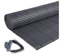 Laneetal Valla de Privacidad de PVC, Valla Protectora de Plástico contra Rayos UV, para Balcón Terraza con Accesorios de Fijación, Resistente a la Intemperie, Gris, 120 x 500 cm