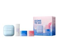 LANEIGE Icons To Go Set: crema para piel, crema de banco de agua, máscara de dormir para labios, máscara de dormir acuática, tamaño de viaje, tamaño completo, hidrata, aumenta la barrera