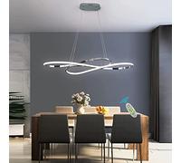 Lanekd Colgantes de Altura Ajustable Lámparas Colgantes de Mesa de Comedor Lámpara Colgante LED Luces Colgantes Diseño Araña de Oficina Lampara Colgante Cocina Lampara Colgante (Cromo, Dimmable)