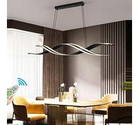 Lanekd Lamparas Comedor LED Lampara Comedor Salon Regulable Colgante Lámpara Moderna Spiral Diseñador Lamparas de Techo para Oficina Cocina Dormitorio Lámpara de techo (Negro, L100CM)