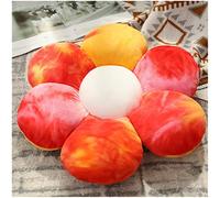 LANFIRE Cojín de Flores para Piso y Asiento de Silla - Almohada de Felpa Decorativa para Sofá y Cama (30CM, Rojo Amarillo)