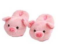 LANFIRE Pantuflas de animales para mujer, cerdo, pato, hámster y más, antideslizantes, de algodón, talla 3.5/8, color rosa, Cerdo Rosa, 36.5/41 EU