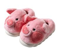 LANFIRE Zapatillas de algodón para niños grandes y adultos zapatillas de cerdo para el hogar zapatillas de felpa zapatillas de animales zapatos de mujer (pink, 39/40, numeric_39)