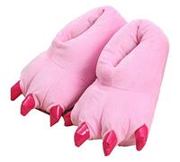 LANFIRE Zapatillas de casa de felpa suave unisex Animal Disfraz de pata de garra (L (40-44 /EUR), rosado(pink))